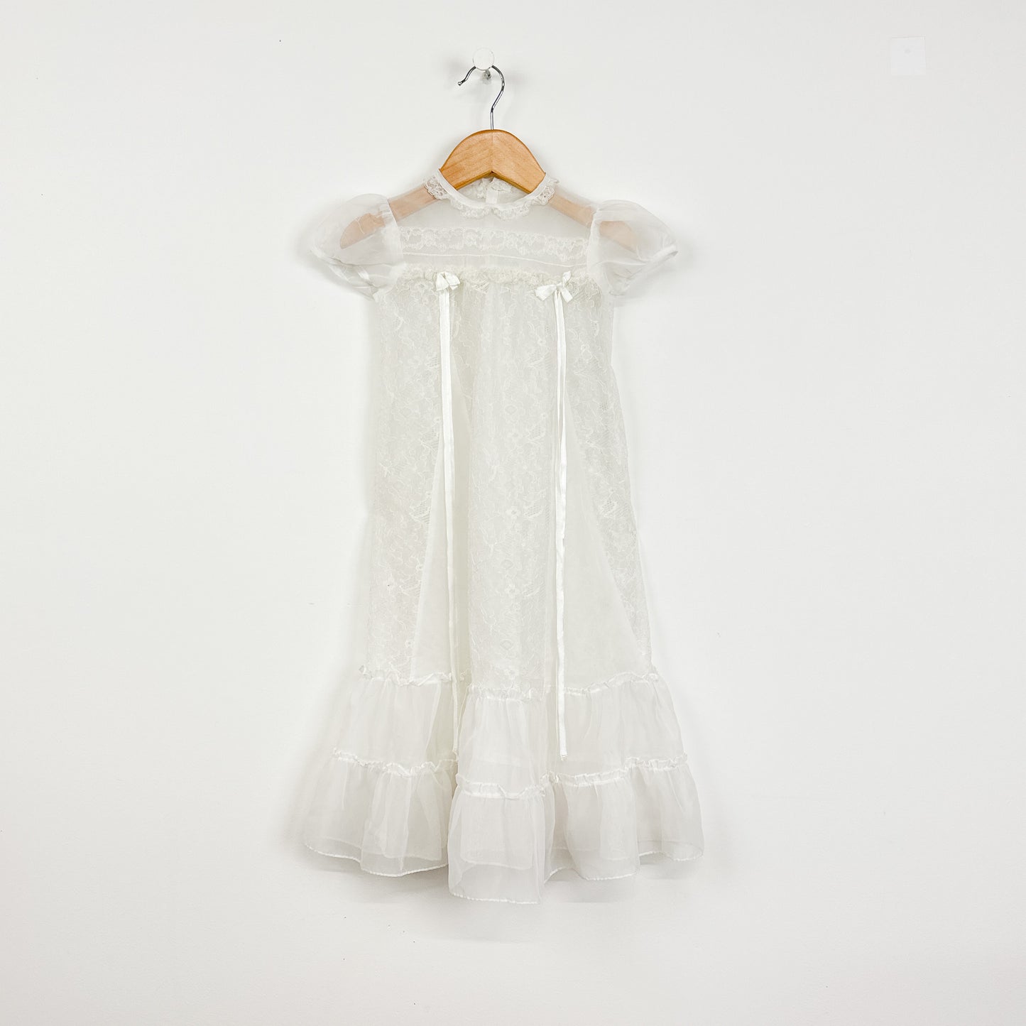 Vintage Sheer Lace Babydoll Dress - Size 3-4yr
