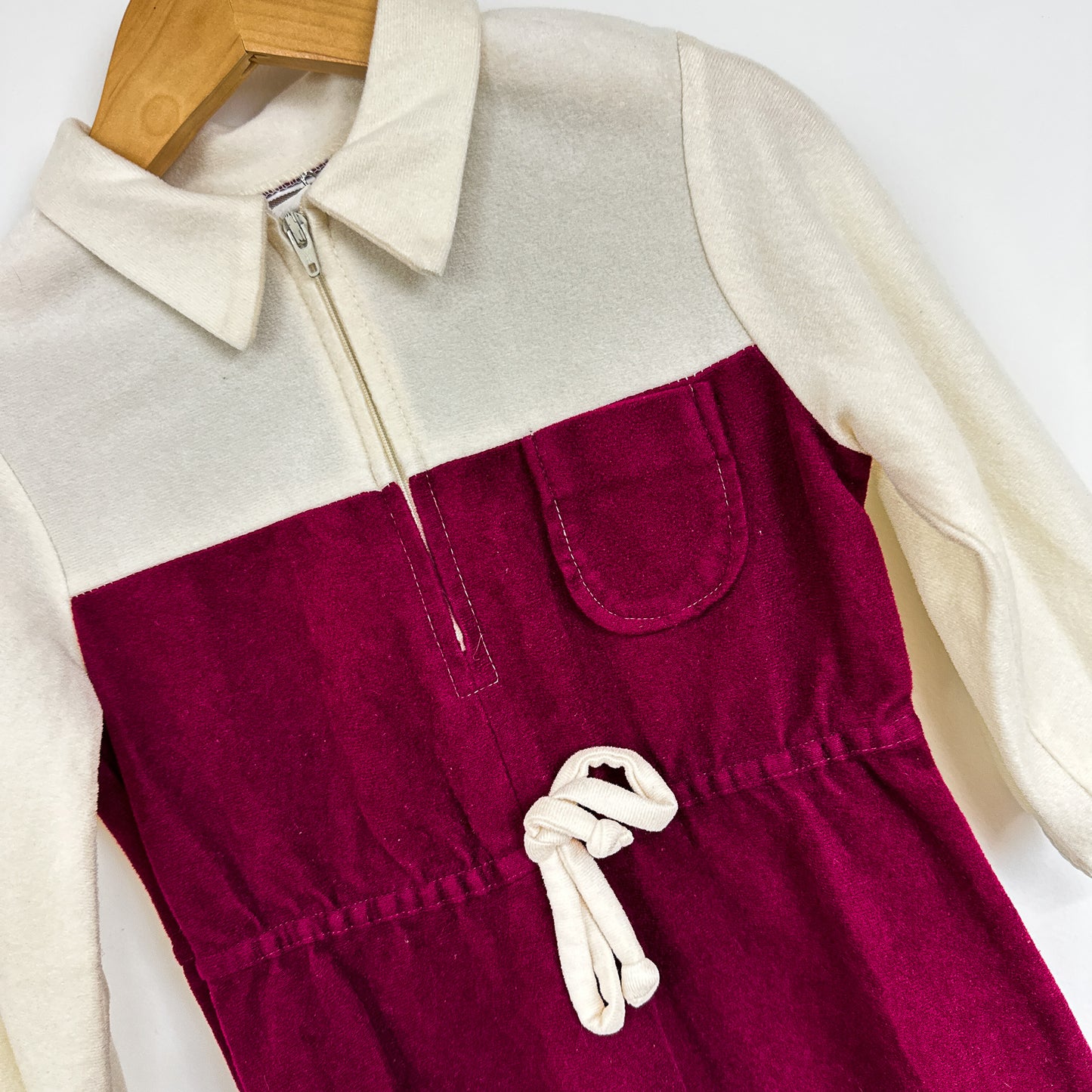 80's Vintage Kids Montgomery Ward Drawstring Dress - 5yr