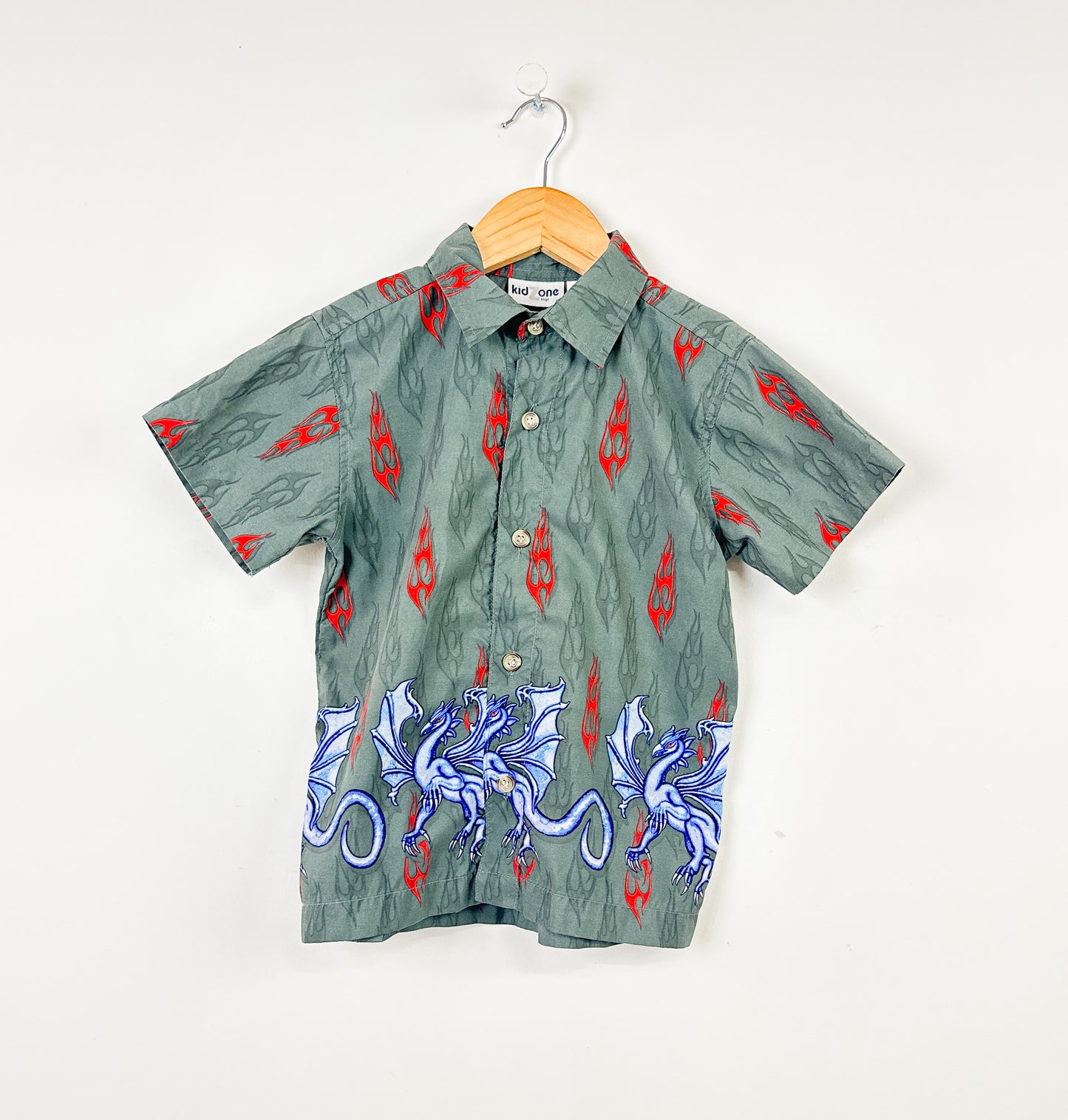 Cool Vintage Dragon Print Shirt - Size 5yr