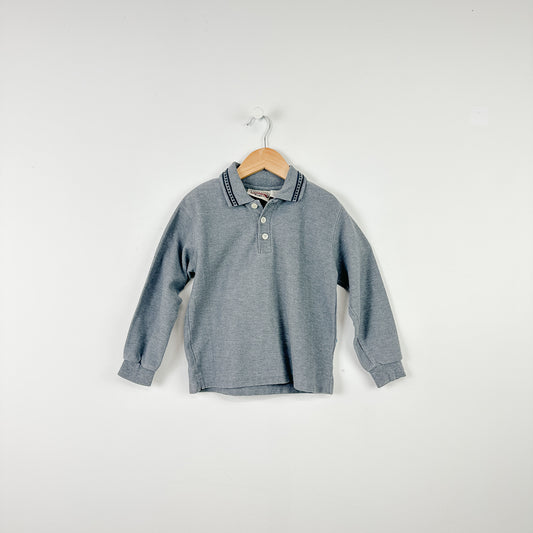 Vintage Charcoal Long Sleeve Polo - Size 5-6yr