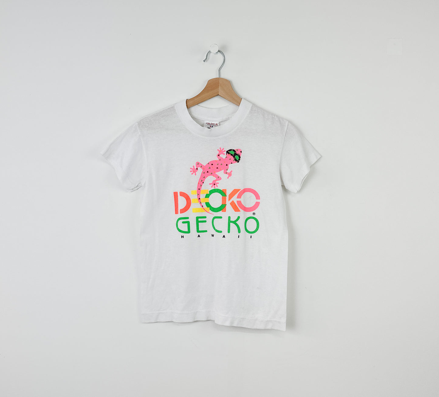 80's Vintage Decko Gecko Hawaii Tee - Size 12-14yr