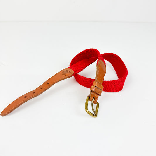 Vintage Kid's Red Woven Belt