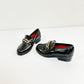 Vintage Kid's Leather Loafers with Gold Hardware - Size 13.5