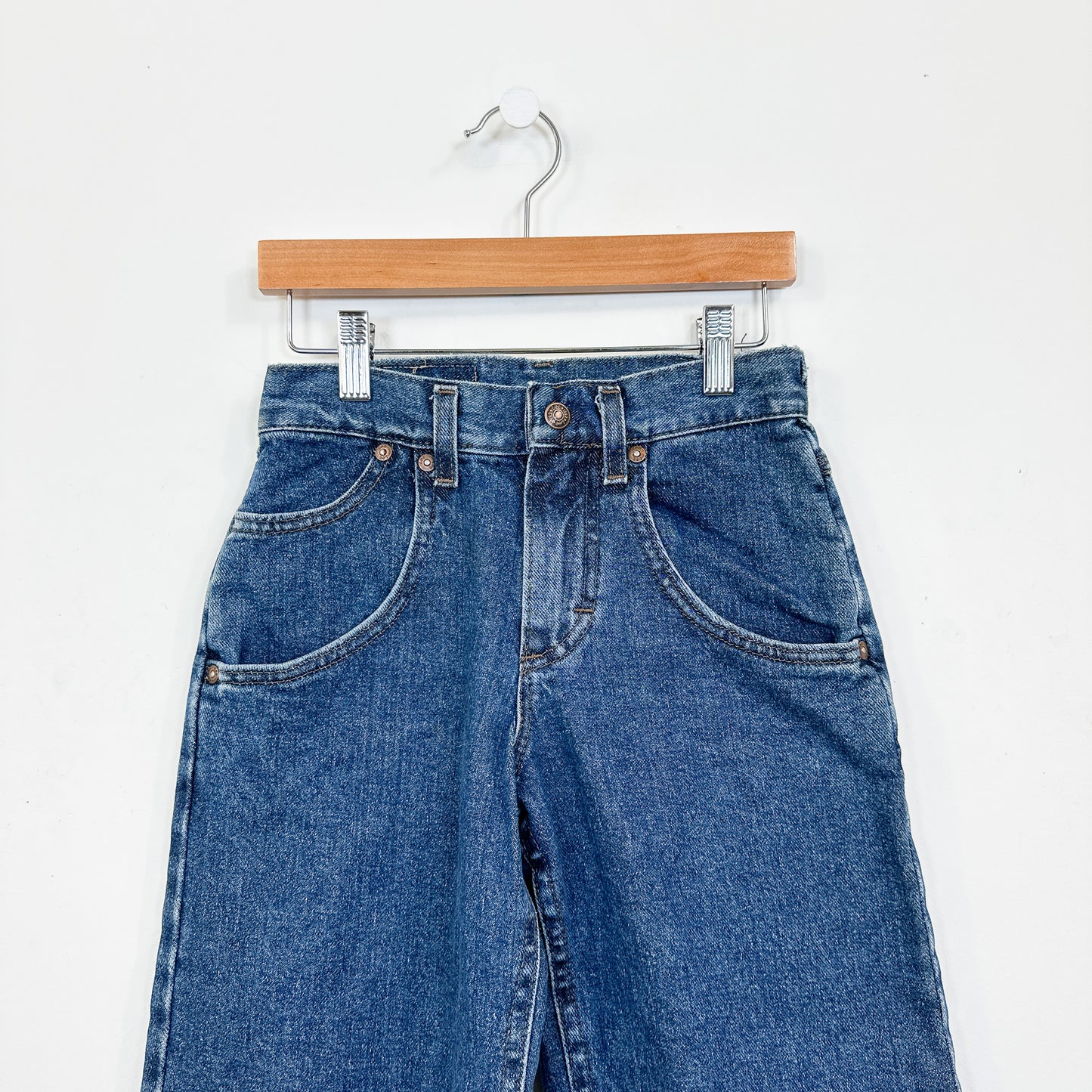 Vintage Lee Mid Wash Wide Leg Jeans - Size 8 Reg