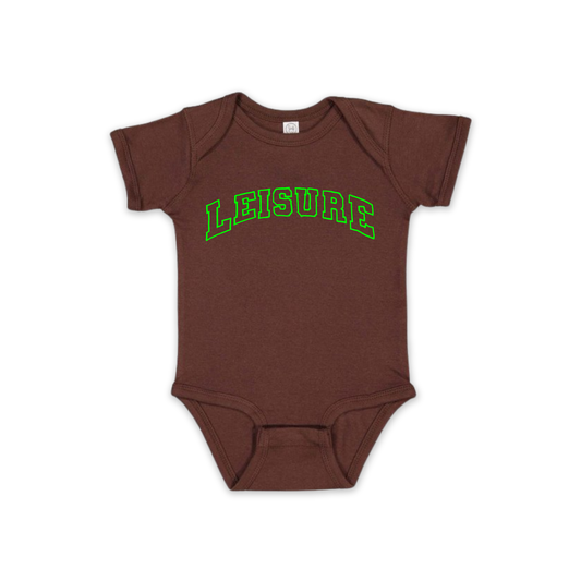 LEISURE Jr. Varsity Logo Onesie - Brown