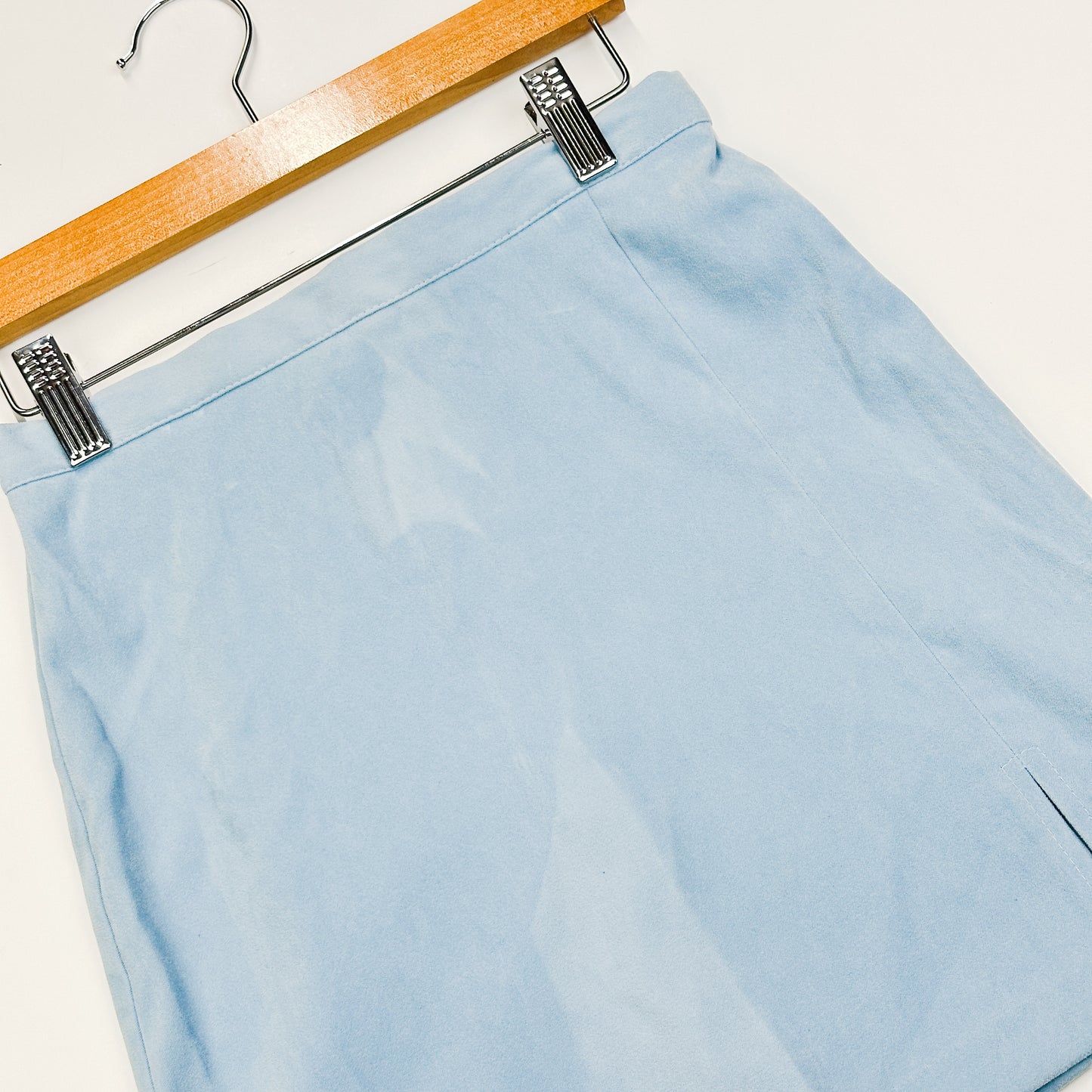 Vintage Kids High Waisted Baby Blue Skirt - Size 10yr