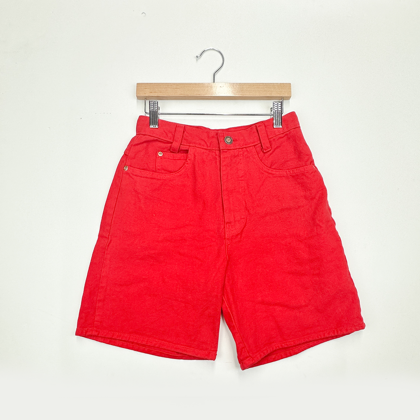 Vintage Red Denim Shorts - Size 14-16yr