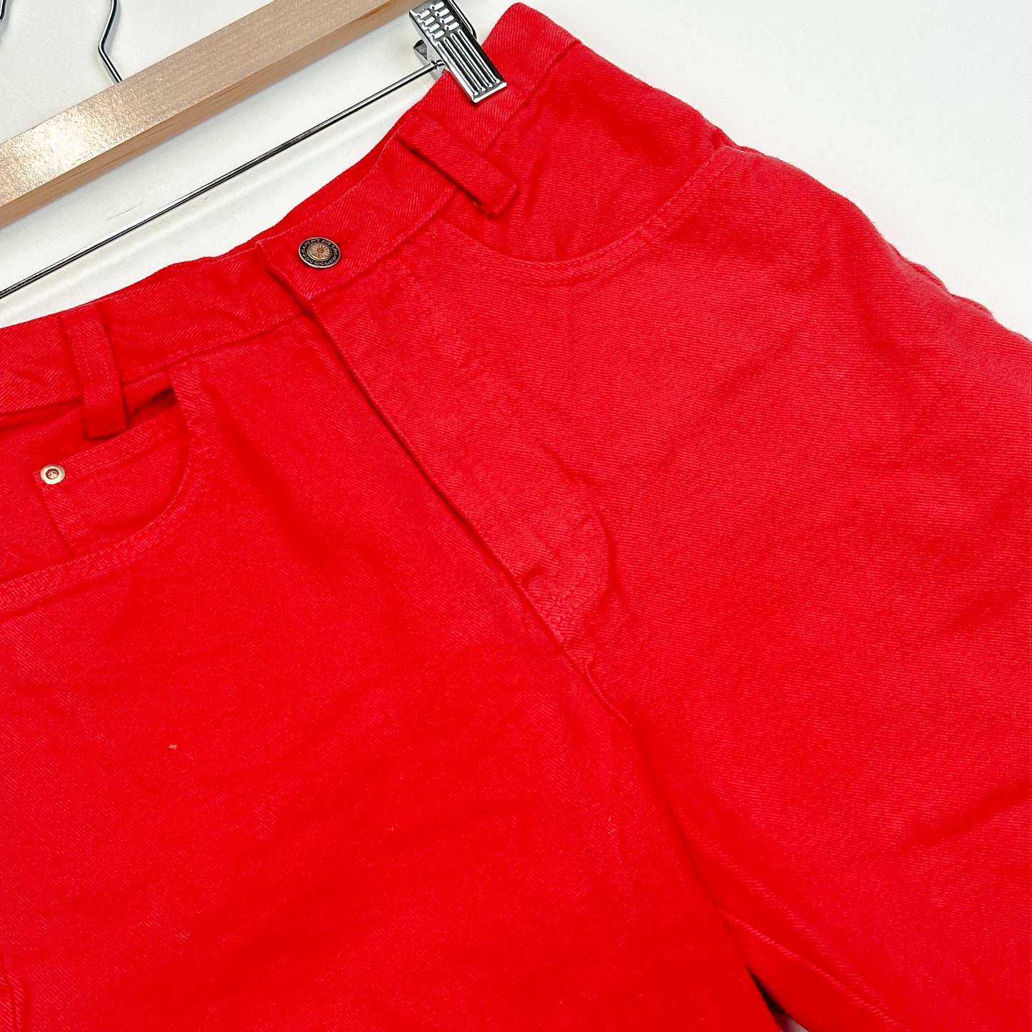 Vintage Red Denim Shorts - Size 14-16yr
