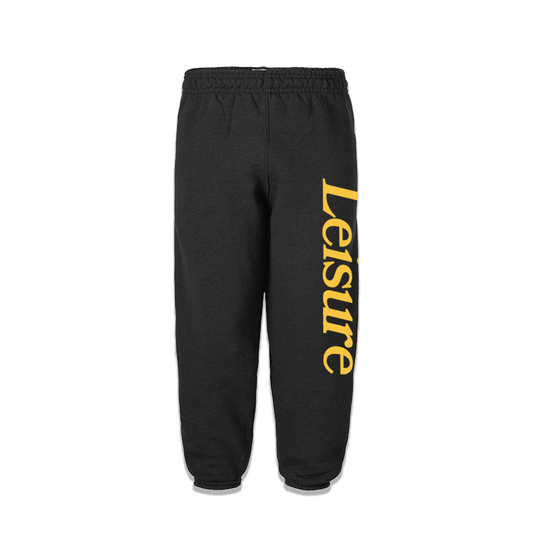 LEISURE - Black and Yellow Logo Sweats