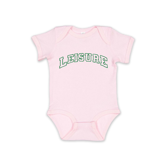 LEISURE Jr. Varsity Logo Onesie - Light Pink