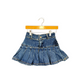 Vintage Stretch Denim Tennis Skirt with Hidden Shorts - Size 8yr