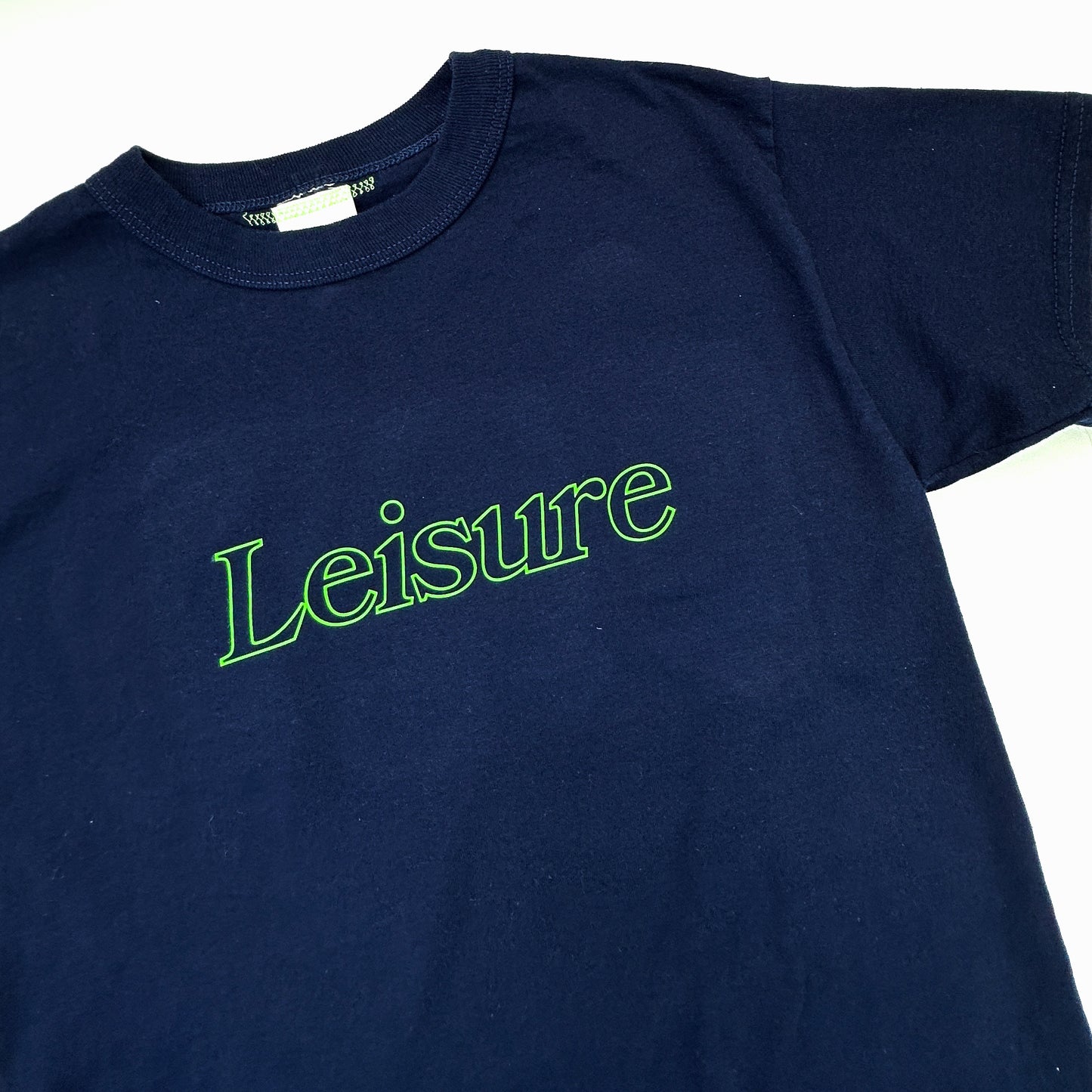 LEISURE - Navy Outline Logo Tee - Size Adult S