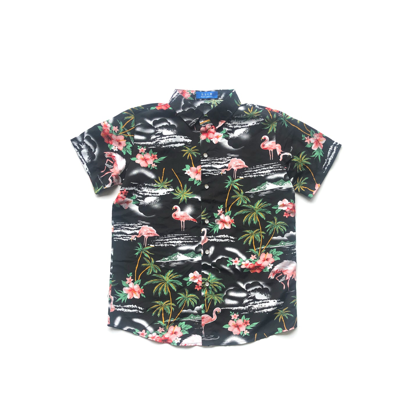 Vintage Kids Flamingo Hawaiian Shirt - 12-14yr