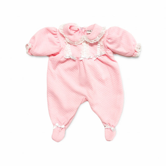 80's Vintage Infant Pink Quilted Romper - 3-6mo