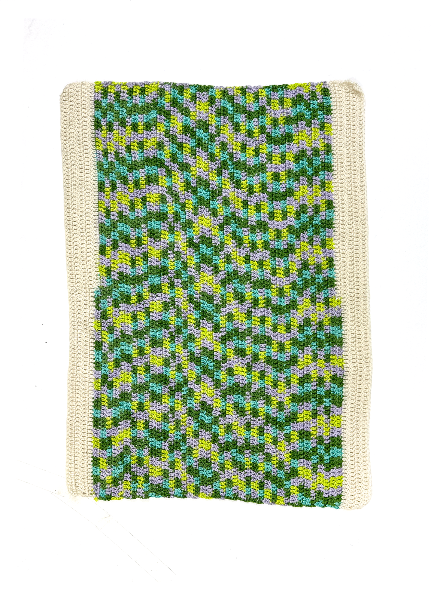 Vintage Lavender and Green Crocheted Blankie