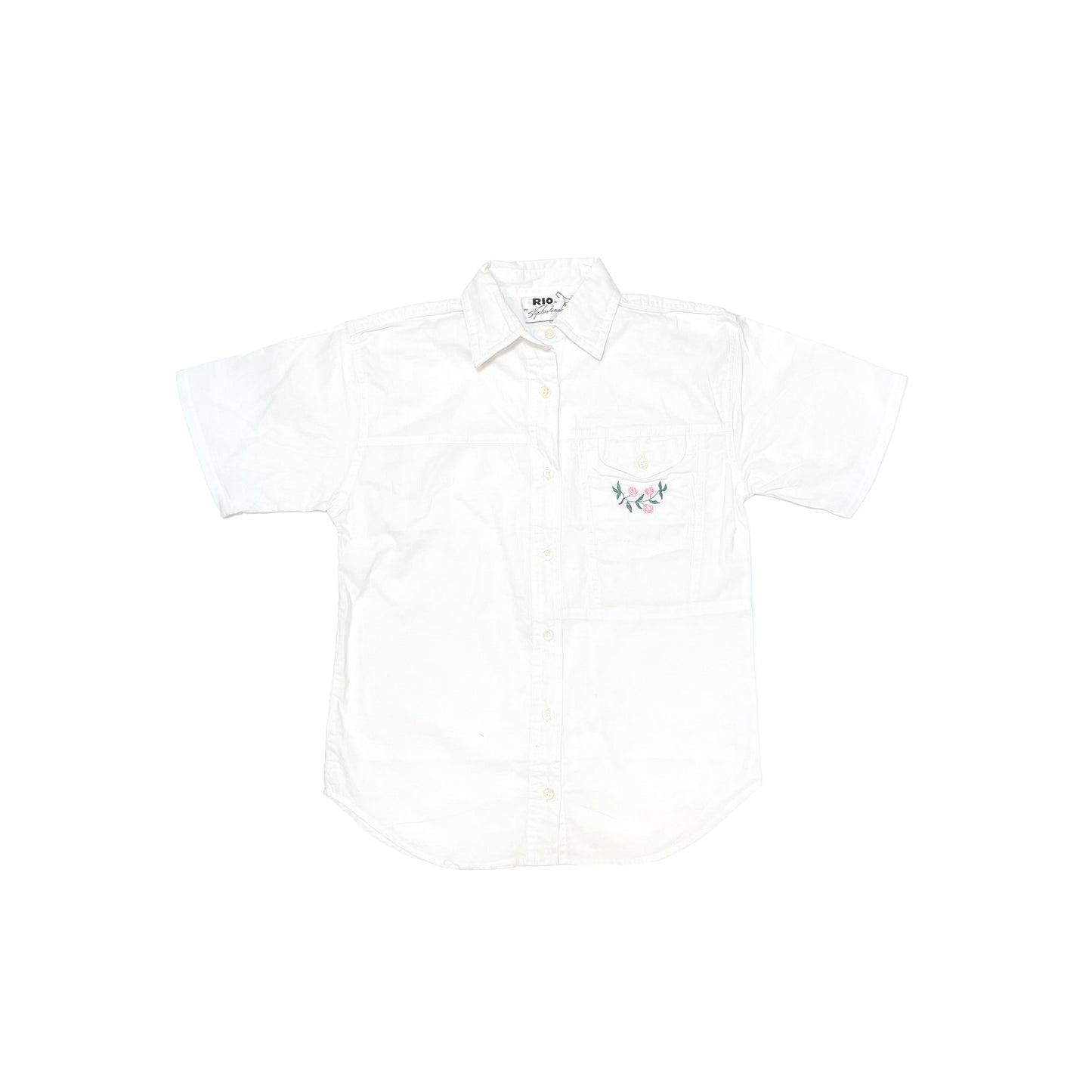 80's Vintage Kids Deadstock Rosebud Short Sleeve Shirt - 14yr